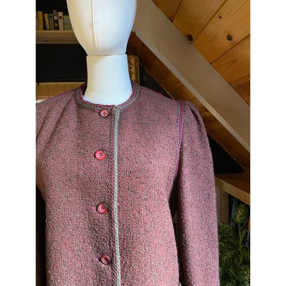 Vintage Jacket Burgundy Tweed - Picture 2 of 5